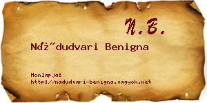 Nádudvari Benigna névjegykártya